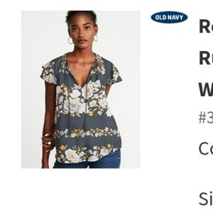 Women's Relaxed Ruffle Trim Top